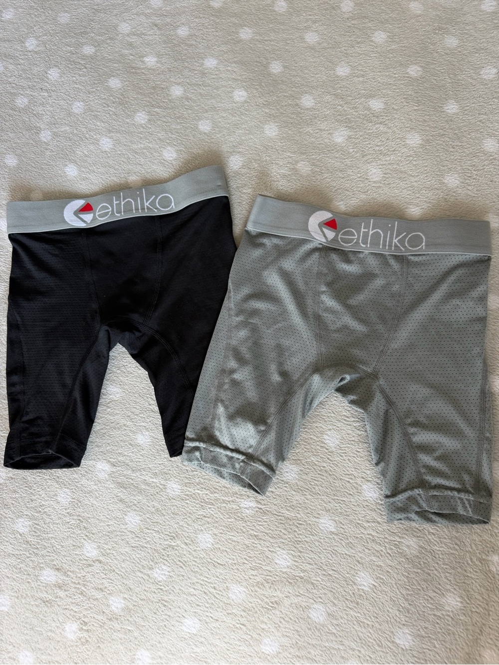 ethika Men's Perforated Boxer Briefs - Black & Light Gray